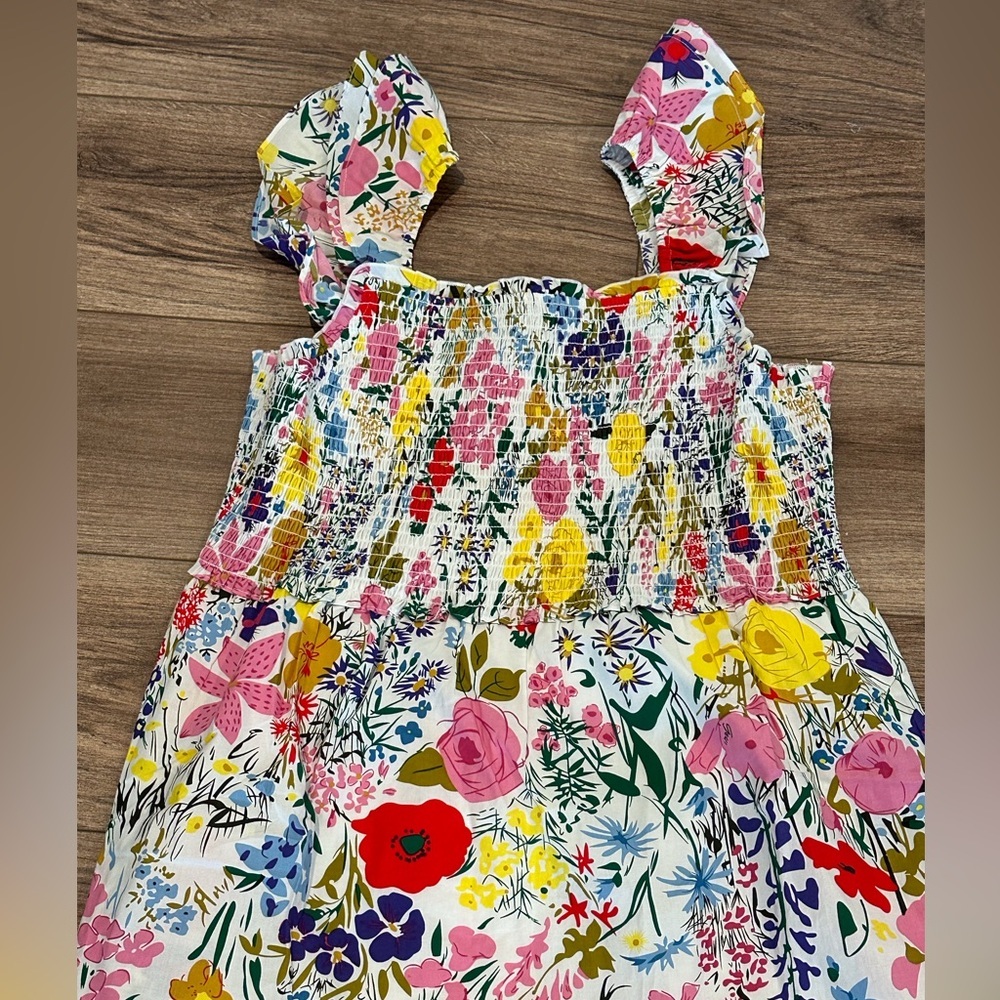 NWT! Anthropologie THML Floral Maxi Smocked Bodice Dress with Ruffle Sleeves - Picture 6 of 13